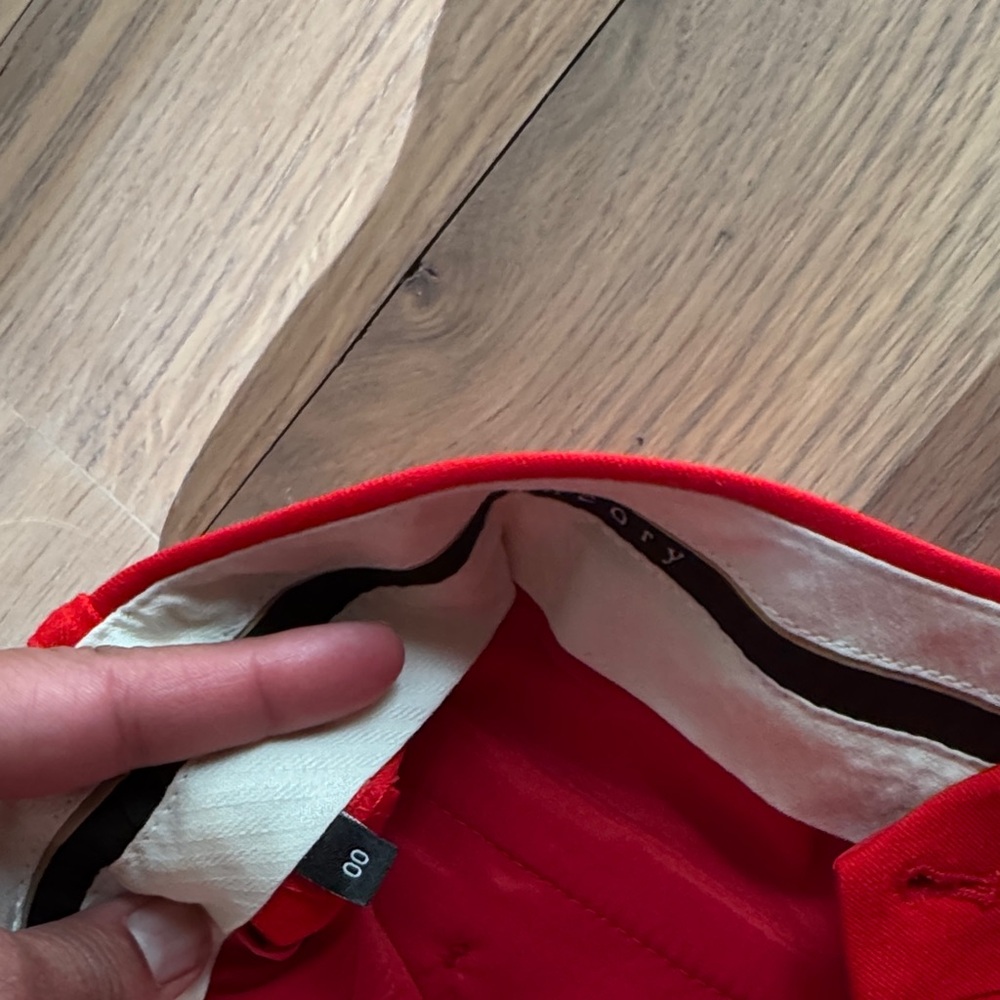 Theory Vibrant Red Trousers - Picture 4 of 8